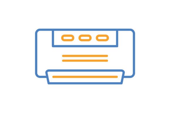 Air Conditioner Blue & Orange Line Icon: A Versatile Design Asset
