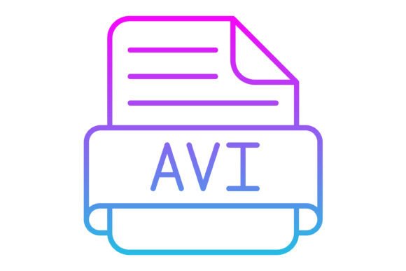 Avi File Line Gradient Icon: A Modern Asset for Digital Design