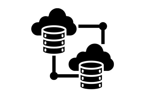 Cloud Storage Glyph Icon: A Versatile Design Asset