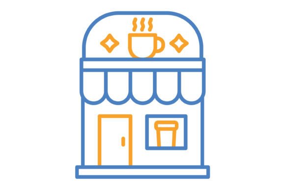 Coffee Shop Blue & Orange Line Icon: A Designer's Practical Guide