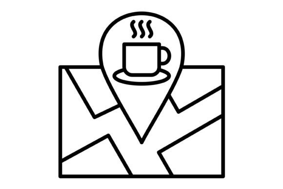 Coffee Shop Outline Icon: Versatility in a Zip File
