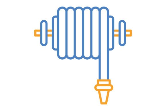 Hose Blue & Orange Line Icon: A Versatile Design Asset