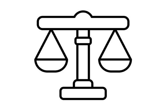 Justice Outline Icon: Versatile Vector Graphics for Modern Design