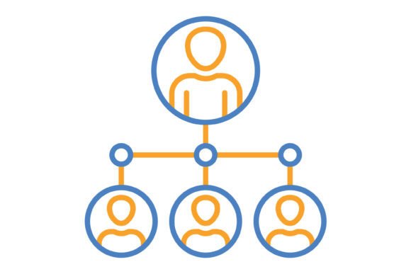 Master Your Visuals: The Team Leader Blue & Orange Icon