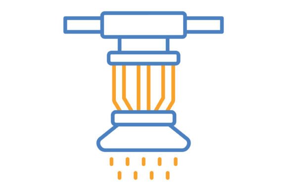 Mastering the Sprinkler Blue & Orange Line Icon for Modern Design