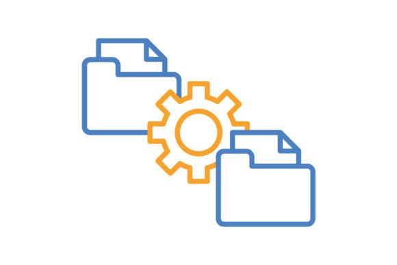 Mastering Visual Clarity with File Management Blue & Orange Line Icons