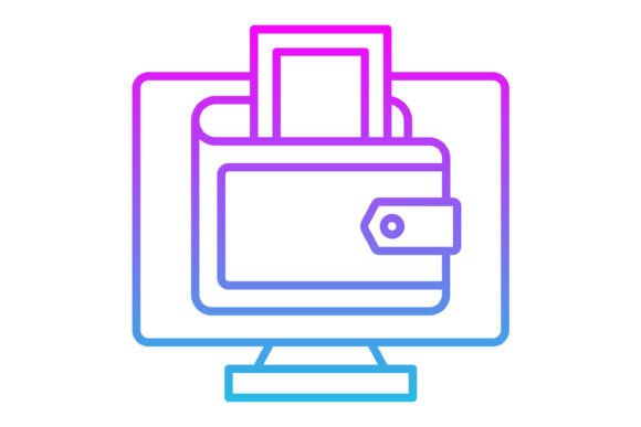 Modern Finance Visuals: Digital Wallet Line Gradient Icon