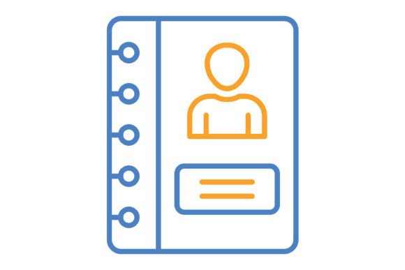 Modernize Your Interface: The Address Book Blue & Orange Line Icon