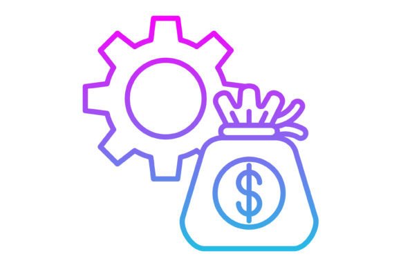 Money Management Line Gradient Icon: A Modern Design Asset