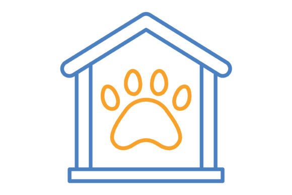 Pet Friendly Blue & Orange Line Icon: Your Versatile Design Companion