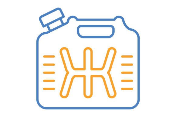 Practical Design with Fuel Blue & Orange Line Icons