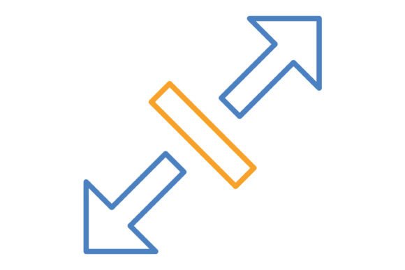 Resize Blue & Orange Line Icon: A Versatile Design Asset