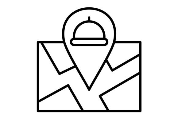 Restaurant Location Outline Icon: A Designer's Go-To Asset