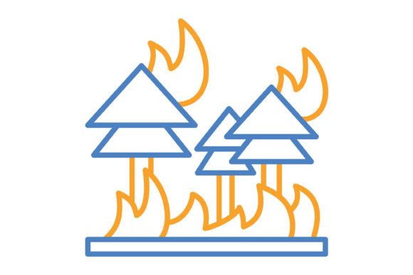 Wildfire Blue & Orange Line Icon: A Designer's Toolkit for Impact