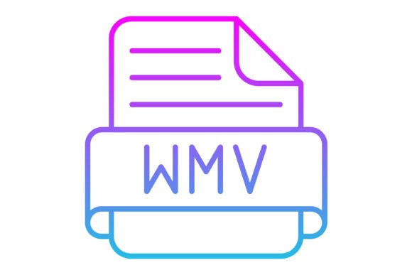 Wmv File Line Gradient Icon: Modern Design Asset Guide